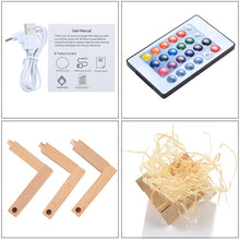 Load image into Gallery viewer, USB Charging 16-color Changing LED Energy-saving Night Light with Wooden Holder Base &amp; Remote Control, Touch with Remote Control 16-color(8cm)