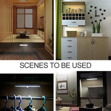 Load image into Gallery viewer, 0.8W 10 LEDs Warm White Light Narrow Screen Intelligent Human Body Sensor Light LED Corridor Cabinet Light, USB Charging Version, 0.8W 10 LEDs Warm White