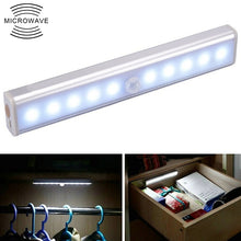 Load image into Gallery viewer, 1.8W 10 LEDs White Light Wide Screen Intelligent Human Body Sensor Light LED Corridor Cabinet Light, Battery Version, 1.8W 10 LEDs White (Battery Version)