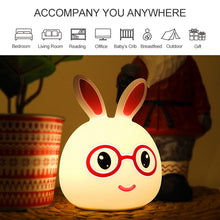 Load image into Gallery viewer, Happy Rabbit Creative Touch 3D LED Decorative Night Light, USB Charging Version