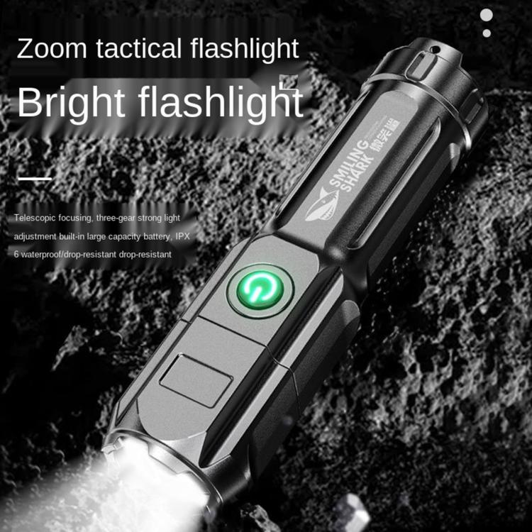 SMILING SHARK 622A Telescopic Focusing Three-gear Bright LED Flashlight, 622B
