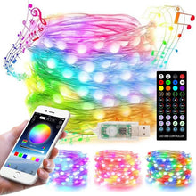 Load image into Gallery viewer, Christmas Decoration USB Copper Wire String Light Remote Controller &amp; Bluetooth Mobile APP Control, Length: 20m 200 LEDs, Remote Controller &amp; APP Control, Length: 20m 200 LEDs