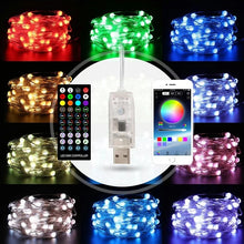 Load image into Gallery viewer, Christmas Decoration USB Copper Wire String Light Remote Controller &amp; Bluetooth Mobile APP Control, Length: 20m 200 LEDs, Remote Controller &amp; APP Control, Length: 20m 200 LEDs