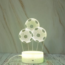 Load image into Gallery viewer, Three Footballs Shape Creative Crack Touch Dimming 3D Colorful Decorative Night Light, Three Footballs Shape