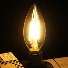 Load image into Gallery viewer, C35 E14 4W 4 LEDs 300 LM 3000K Dimmable Retro LED Filament Light Bulb Energy Saving Light, AC 220V, Apiciform E14 4W 220V Warm White, Apiciform E14 4W 220V White Light