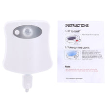 Load image into Gallery viewer, 8 Colors Indoor Lighting Night Lights Motion Sensor LED Toilet Seat Cover Lightbowl Light Lamp, LED1660, LED1660US