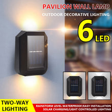 Load image into Gallery viewer, 6 LED Solar Wall Lamp Outdoor Decorative Garden Up And Down Light