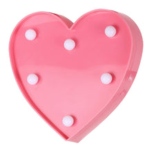 Load image into Gallery viewer, 2 x AA Batteries Powered Party Festival Table Wedding Lamp Night Light, Heart(Yellow), Heart(Pink), Heart(Blue), Heart(Red), Heart(White)