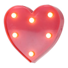 Load image into Gallery viewer, 2 x AA Batteries Powered Party Festival Table Wedding Lamp Night Light, Heart(Yellow), Heart(Pink), Heart(Blue), Heart(Red), Heart(White)