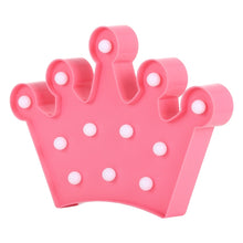 Load image into Gallery viewer, 2 x AA Batteries Powered Party Festival Table Wedding Lamp Night Light, Small Crown(Pink), Small Crown(Blue), Small Crown(White)