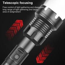 Load image into Gallery viewer, Long Style Micro USB Charging Outdoor Waterproof P90 + COB LED Flashlight, Support Power Display &amp; Telescopic Focusing &amp; 7-level Brightness Adjustment, P90