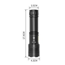Load image into Gallery viewer, Short Style Micro USB Charging Outdoor Waterproof P70 + COB LED Flashlight, Support Power Display &amp; Telescopic Focusing &amp; 7-level Brightness Adjustment, P70