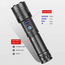 Load image into Gallery viewer, Short Style Micro USB Charging Outdoor Waterproof P70 + COB LED Flashlight, Support Power Display &amp; Telescopic Focusing &amp; 7-level Brightness Adjustment, P70