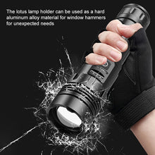 Load image into Gallery viewer, Short Style Micro USB Charging Outdoor Waterproof P70 + COB LED Flashlight, Support Power Display &amp; Telescopic Focusing &amp; 7-level Brightness Adjustment, P70
