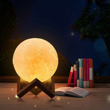 Load image into Gallery viewer, USB Charging 16-Color Dimming LED Night Light with Remote Control &amp; Wooden Holder