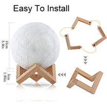 Load image into Gallery viewer, USB Charging 16-Color Dimming LED Night Light with Remote Control &amp; Wooden Holder