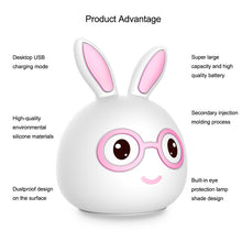 Load image into Gallery viewer, Creative Battery Powered LED Decoration Lamp Novelty Gift, Smile Pink Rabbit/Battery-Powered, Smile Blue Rabbit/Battery-Powered, Happy Pink Rabbit/Battery-Powered, Happy Blue Rabbit/Battery-Powered