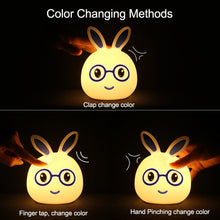 Load image into Gallery viewer, Creative Battery Powered LED Decoration Lamp Novelty Gift, Smile Pink Rabbit/Battery-Powered, Smile Blue Rabbit/Battery-Powered, Happy Pink Rabbit/Battery-Powered, Happy Blue Rabbit/Battery-Powered