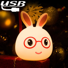 Load image into Gallery viewer, Creative USB Charging LED Decoration Lamp Novelty Gift , Smile Pink Rabbit/USB Charging, Smile Blue Rabbit/USB Charging, Happy Pink Rabbit/USB Charging, Happy Blue Rabbit/USB Charging