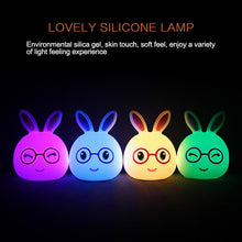 Load image into Gallery viewer, Creative USB Charging LED Decoration Lamp Novelty Gift , Smile Pink Rabbit/USB Charging, Smile Blue Rabbit/USB Charging, Happy Pink Rabbit/USB Charging, Happy Blue Rabbit/USB Charging