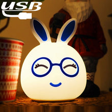 Load image into Gallery viewer, Creative USB Charging LED Decoration Lamp Novelty Gift , Smile Pink Rabbit/USB Charging, Smile Blue Rabbit/USB Charging, Happy Pink Rabbit/USB Charging, Happy Blue Rabbit/USB Charging