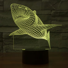 Load image into Gallery viewer, 7 Color Discoloration Creative Visual Stereo Lamp Desk Lamp Night Light, Shark Style