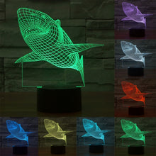 Load image into Gallery viewer, 7 Color Discoloration Creative Visual Stereo Lamp Desk Lamp Night Light, Shark Style