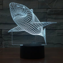 Load image into Gallery viewer, 7 Color Discoloration Creative Visual Stereo Lamp Desk Lamp Night Light, Shark Style