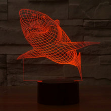 Load image into Gallery viewer, 7 Color Discoloration Creative Visual Stereo Lamp Desk Lamp Night Light, Shark Style