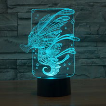 Load image into Gallery viewer, 7 Colour Discoloration Creative Visual Stereo Lamp Desk Lamp Night Light, Hippocampus Style