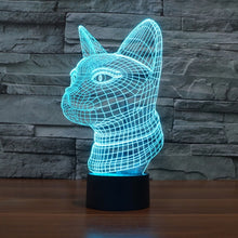 Load image into Gallery viewer, 7 Color Discoloration Creative Visual Stereo Lamp Desk Lamp Night Light, Side Face Cat Style