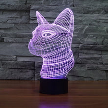 Load image into Gallery viewer, 7 Color Discoloration Creative Visual Stereo Lamp Desk Lamp Night Light, Side Face Cat Style