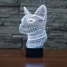 Load image into Gallery viewer, 7 Color Discoloration Creative Visual Stereo Lamp Desk Lamp Night Light, Side Face Cat Style