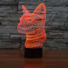 Load image into Gallery viewer, 7 Color Discoloration Creative Visual Stereo Lamp Desk Lamp Night Light, Side Face Cat Style