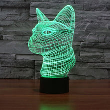 Load image into Gallery viewer, 7 Color Discoloration Creative Visual Stereo Lamp Desk Lamp Night Light, Side Face Cat Style