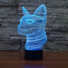 Load image into Gallery viewer, 7 Color Discoloration Creative Visual Stereo Lamp Desk Lamp Night Light, Side Face Cat Style