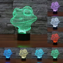 Load image into Gallery viewer, 7 Color Discoloration Creative Visual Stereo Lamp Desk Lamp Night Light, Frog Style