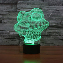 Load image into Gallery viewer, 7 Color Discoloration Creative Visual Stereo Lamp Desk Lamp Night Light, Frog Style