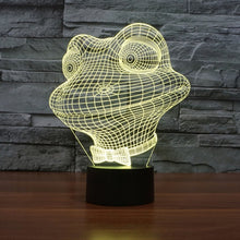 Load image into Gallery viewer, 7 Color Discoloration Creative Visual Stereo Lamp Desk Lamp Night Light, Frog Style