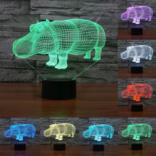 Load image into Gallery viewer, 7 Color Discoloration Creative Visual Stereo Lamp Desk Lamp Night Light, Rhino Style