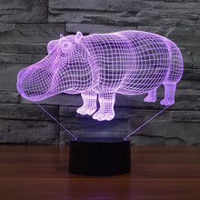 Load image into Gallery viewer, 7 Color Discoloration Creative Visual Stereo Lamp Desk Lamp Night Light, Rhino Style