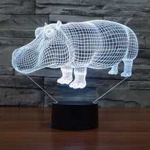 Load image into Gallery viewer, 7 Color Discoloration Creative Visual Stereo Lamp Desk Lamp Night Light, Rhino Style