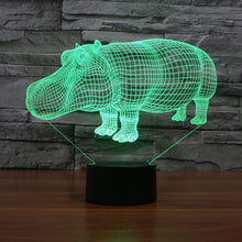 Load image into Gallery viewer, 7 Color Discoloration Creative Visual Stereo Lamp Desk Lamp Night Light, Rhino Style