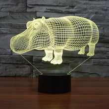Load image into Gallery viewer, 7 Color Discoloration Creative Visual Stereo Lamp Desk Lamp Night Light, Rhino Style