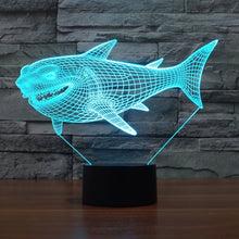 Load image into Gallery viewer, 7 Color Discoloration Creative Visual Stereo Lamp Desk Lamp Night Light, Side Face Shark Style