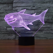 Load image into Gallery viewer, 7 Color Discoloration Creative Visual Stereo Lamp Desk Lamp Night Light, Side Face Shark Style