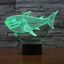 Load image into Gallery viewer, 7 Color Discoloration Creative Visual Stereo Lamp Desk Lamp Night Light, Side Face Shark Style