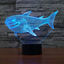 Load image into Gallery viewer, 7 Color Discoloration Creative Visual Stereo Lamp Desk Lamp Night Light, Side Face Shark Style
