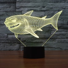 Load image into Gallery viewer, 7 Color Discoloration Creative Visual Stereo Lamp Desk Lamp Night Light, Side Face Shark Style