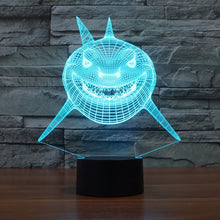 Load image into Gallery viewer, 7 Color Discoloration Creative Visual Stereo Lamp Desk Lamp Night Light, Positive Face Shark Style